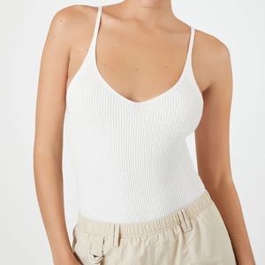 Knit V-Neck Bodysuit 🤍